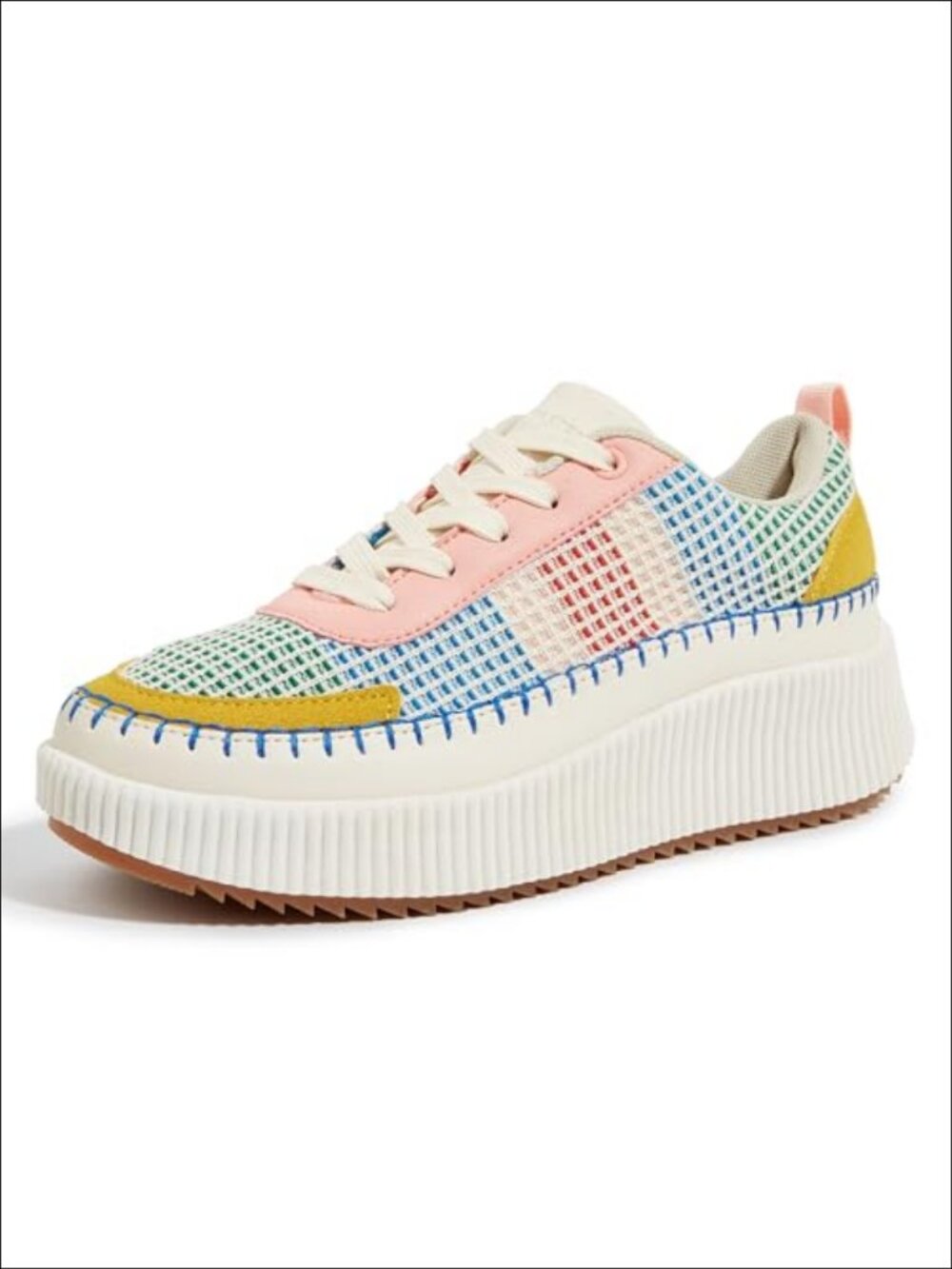 Women's Woven Platform Sneakers Lace-Up Tennis Shoes Low Top Comfort